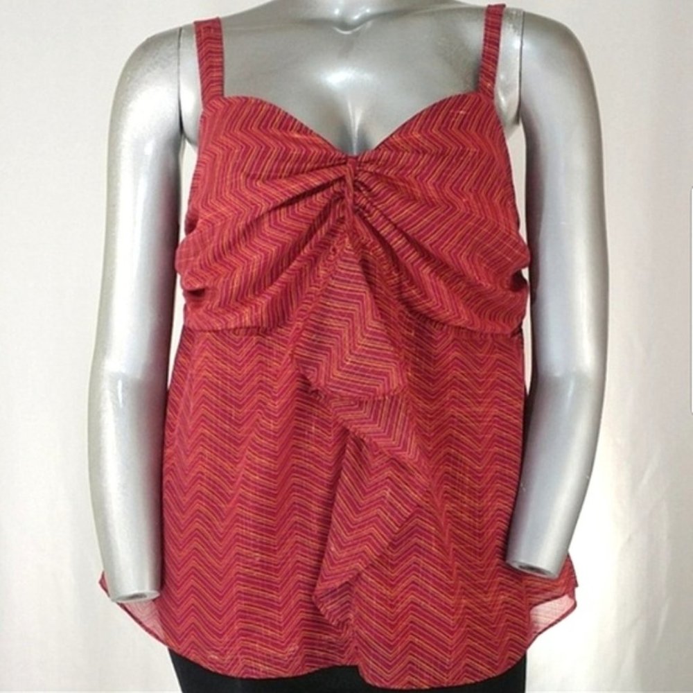 Lane Bryant metallic sheer Cami Tank Top Red Gold Metallic Size 18 NWT